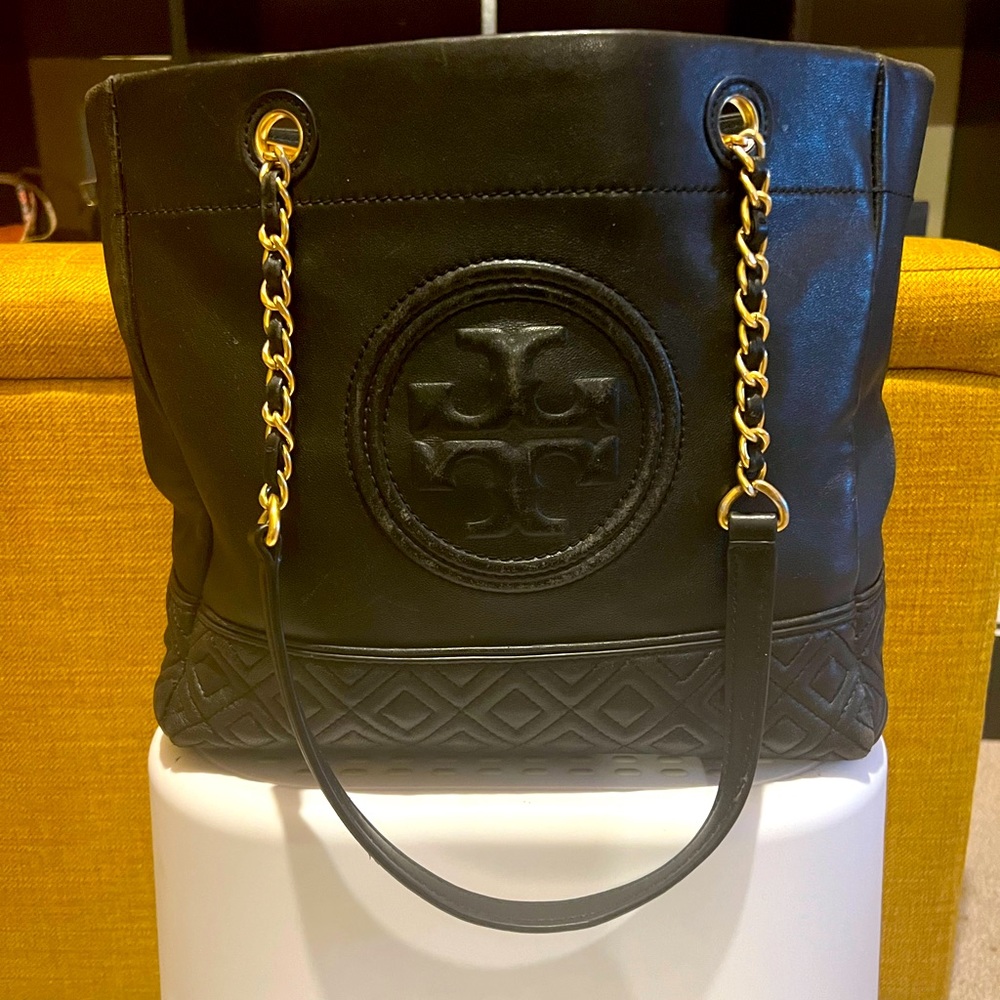 Tory Burch Fleming Chain-Handle Leather Tote Bag